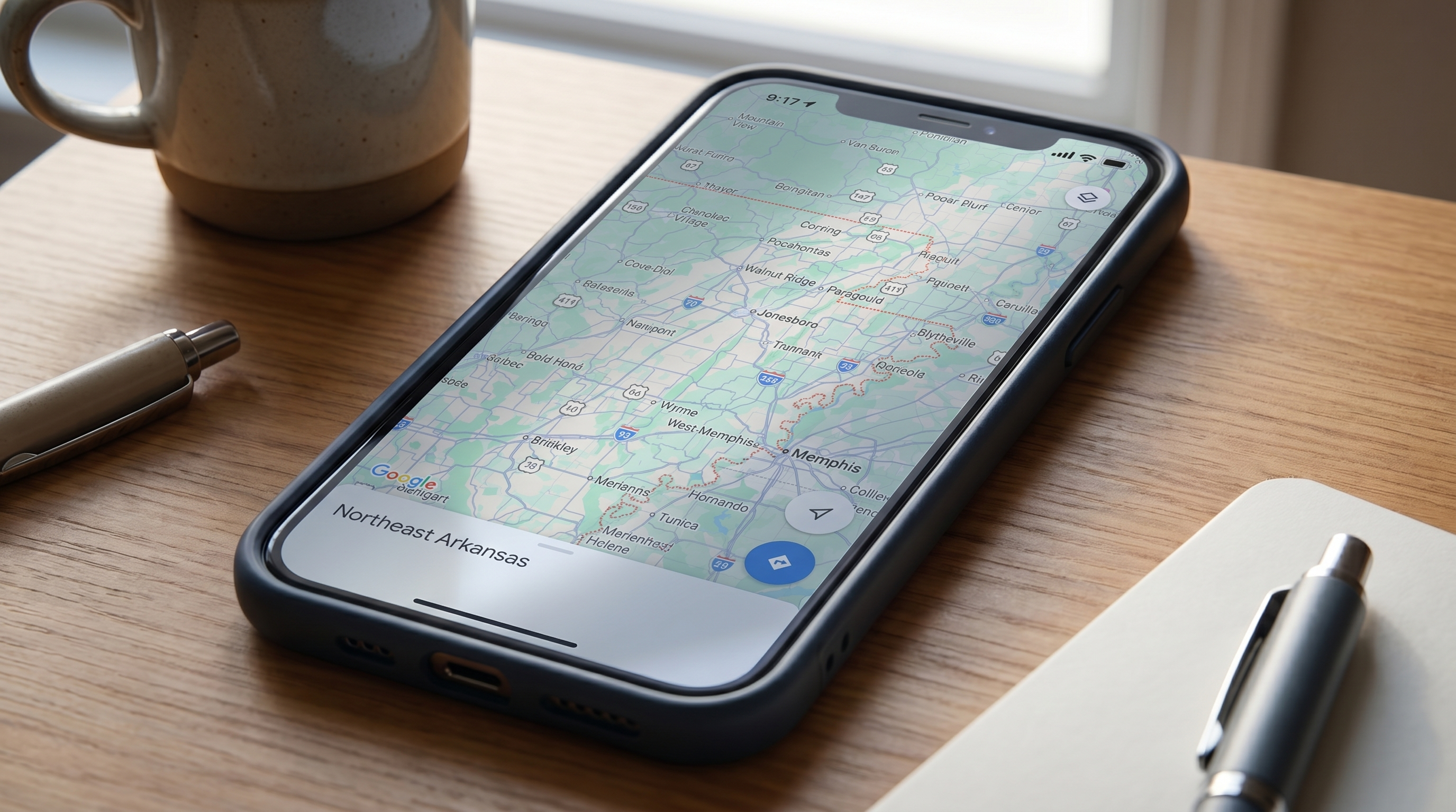 Abstract representation of a local search result map pack