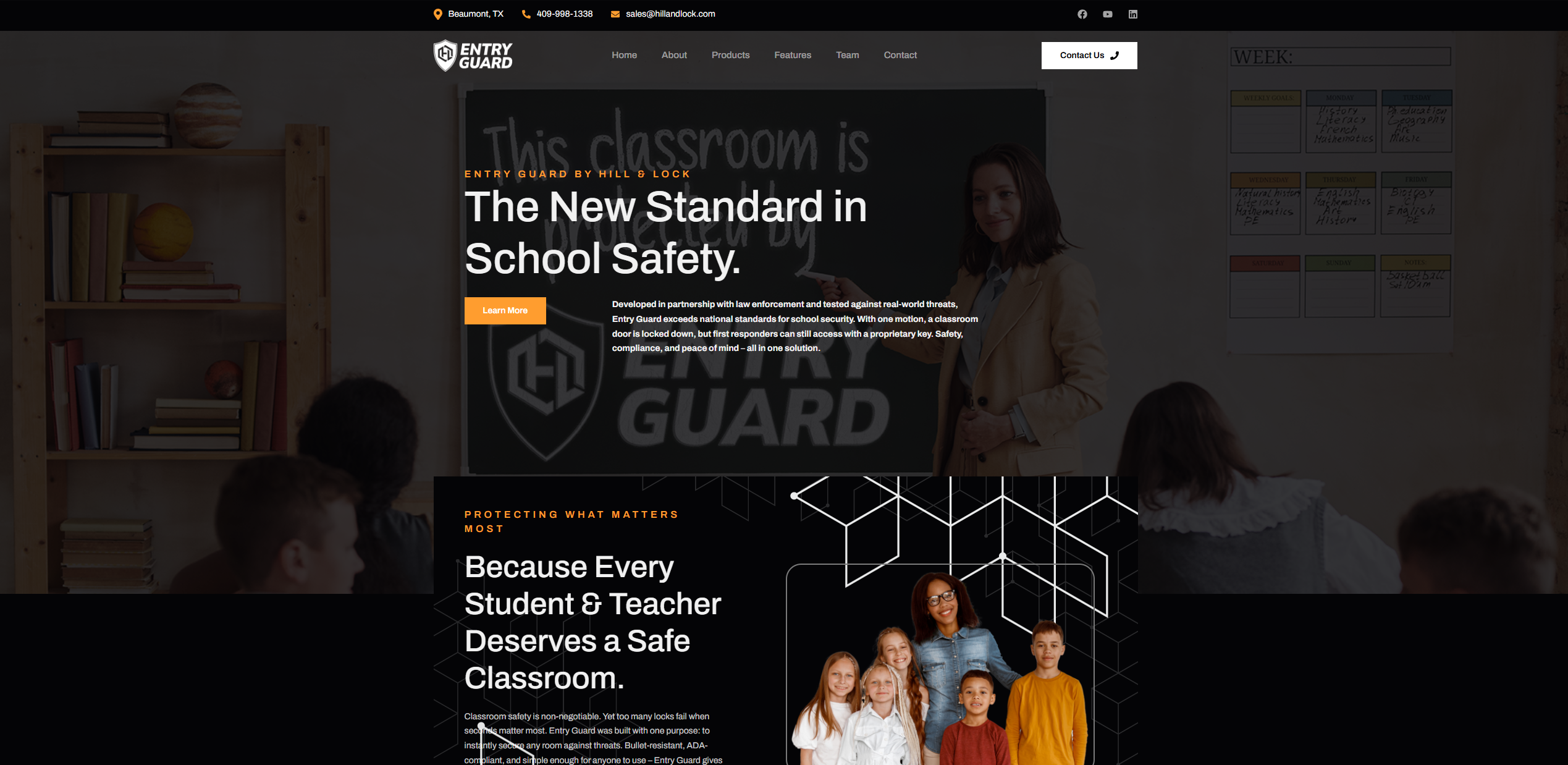 Entry Guard — school safety brand site, recent live client work