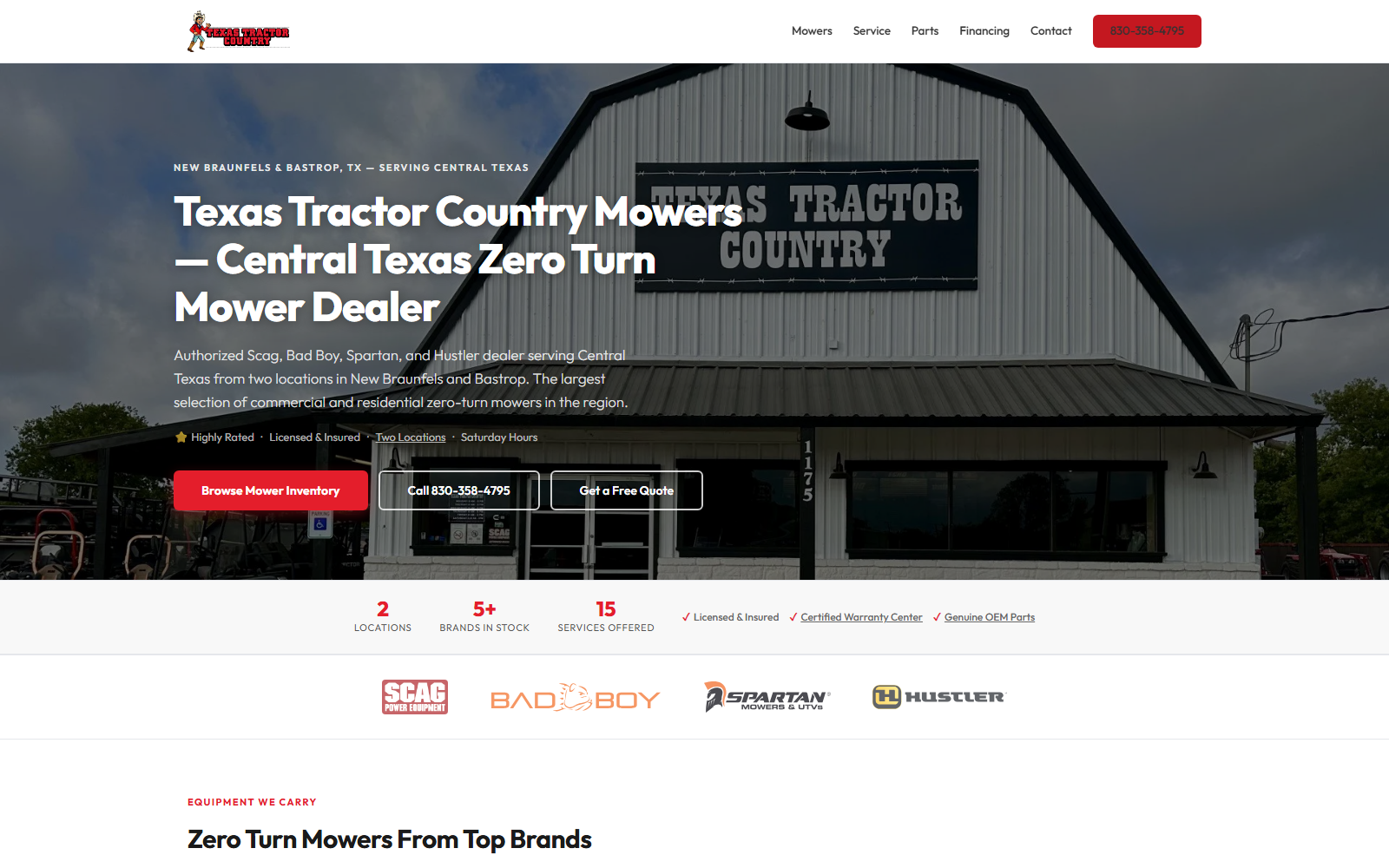Texas Tractor Country Mowers — Zero-turn mowers · Central Texas dealer