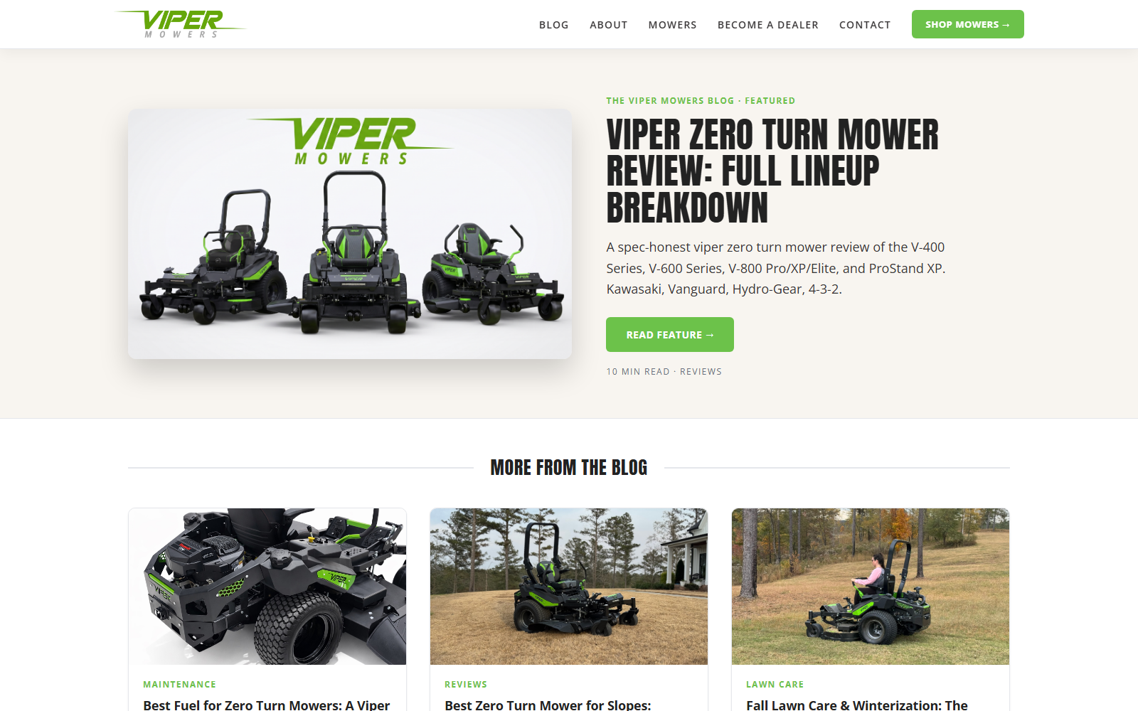 Viper Mowers — Zero-turn mowers · Blog & resource hub