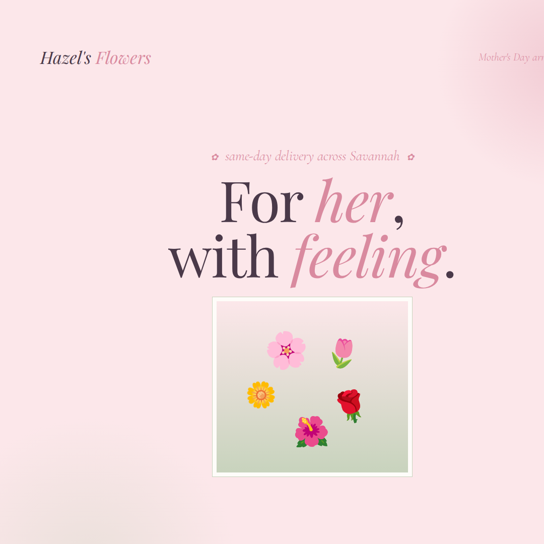 Hazel's Flowers — Instagram post for Mother's Day delivery