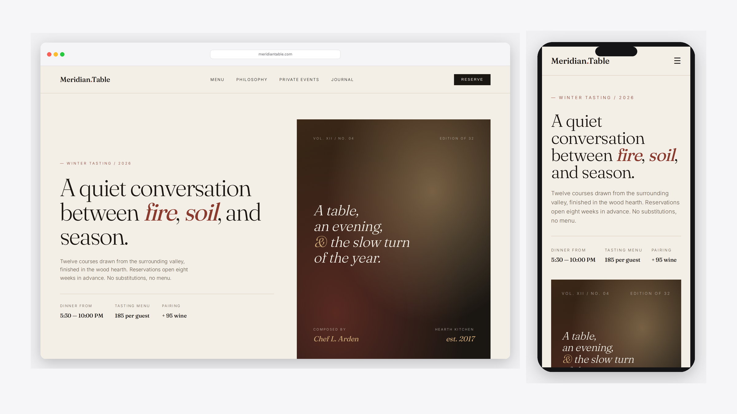 Meridian Table — Fine dining