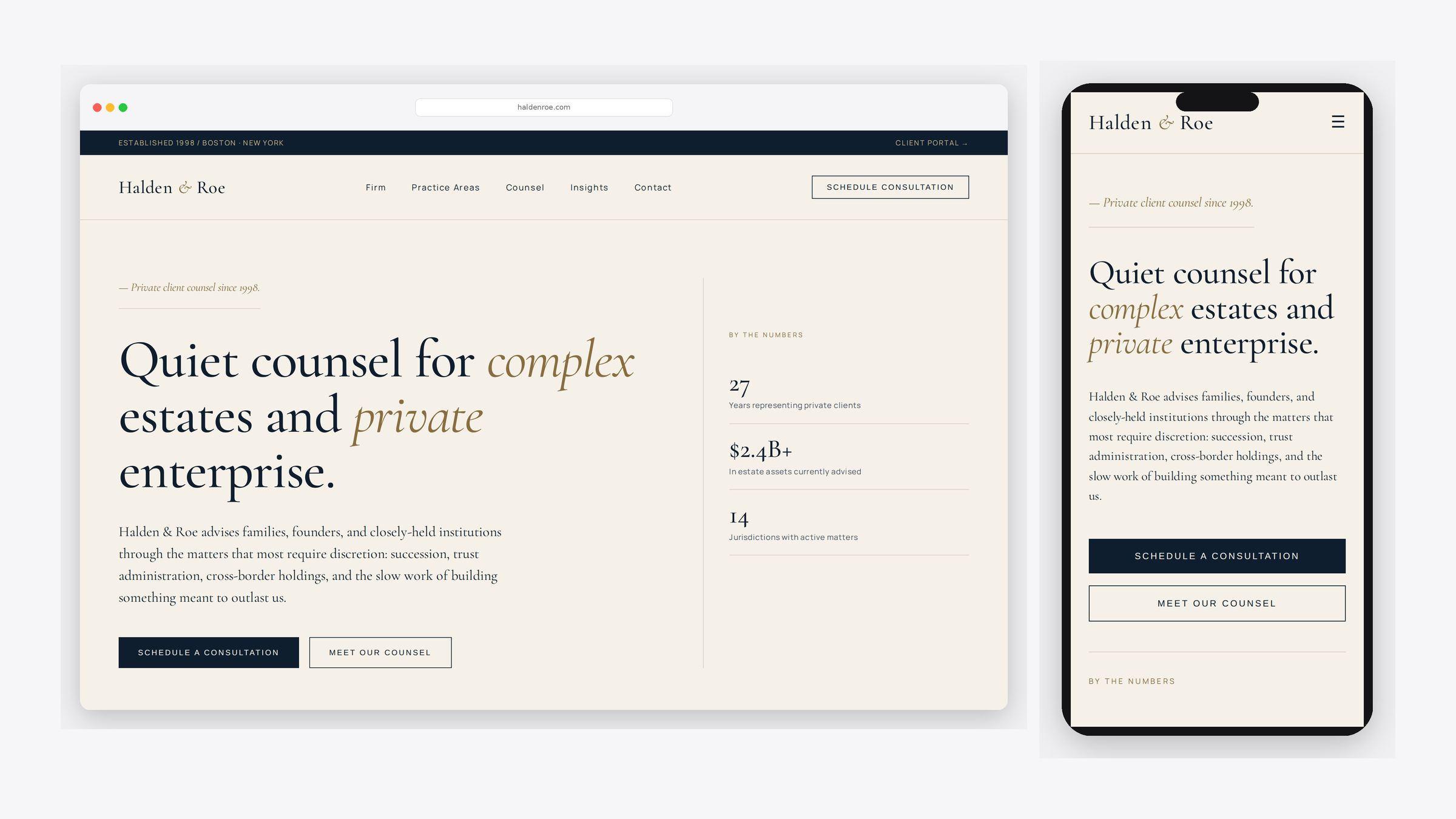 Halden & Roe — Boutique law firm