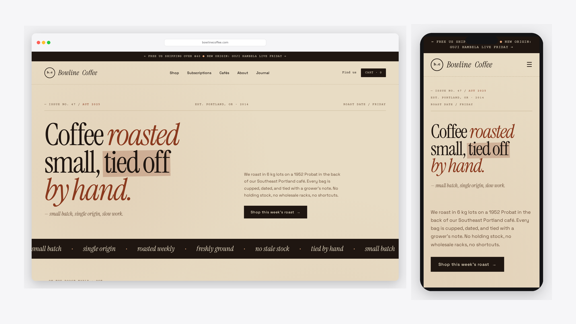 Bowline Coffee — Small batch roaster