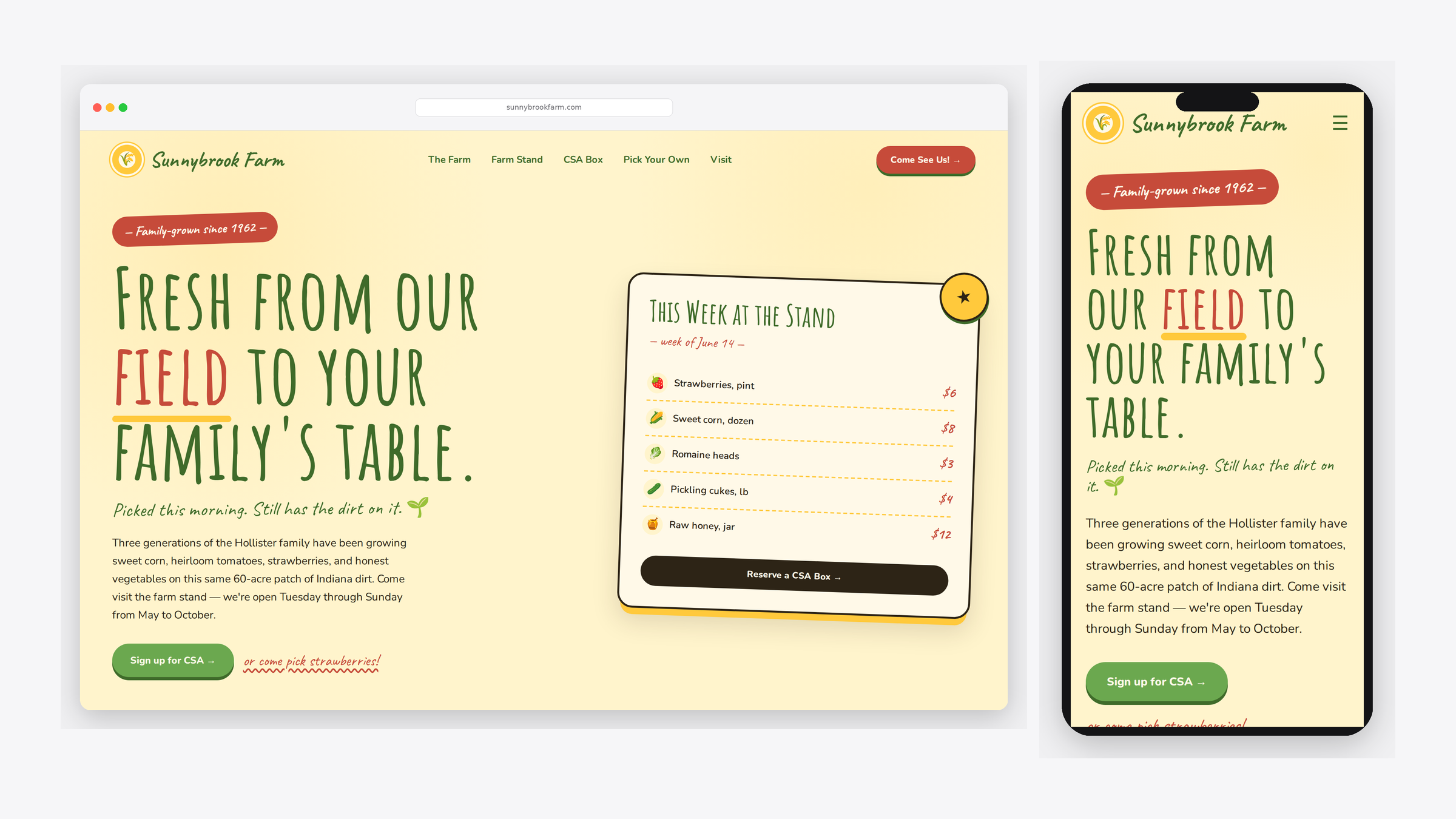 Sunnybrook Farm — Family produce farm