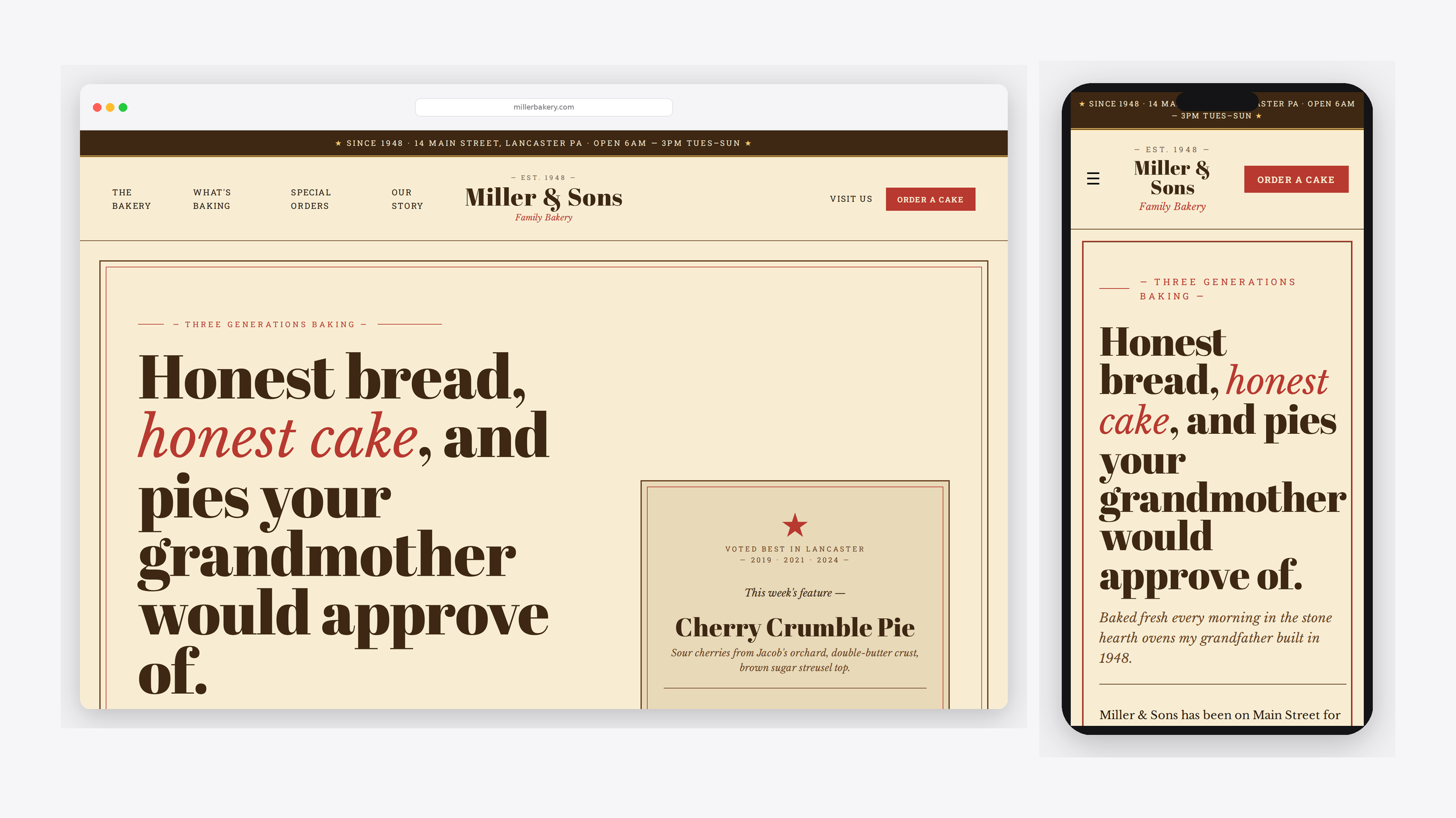 Miller & Sons — 3rd-gen small-town bakery