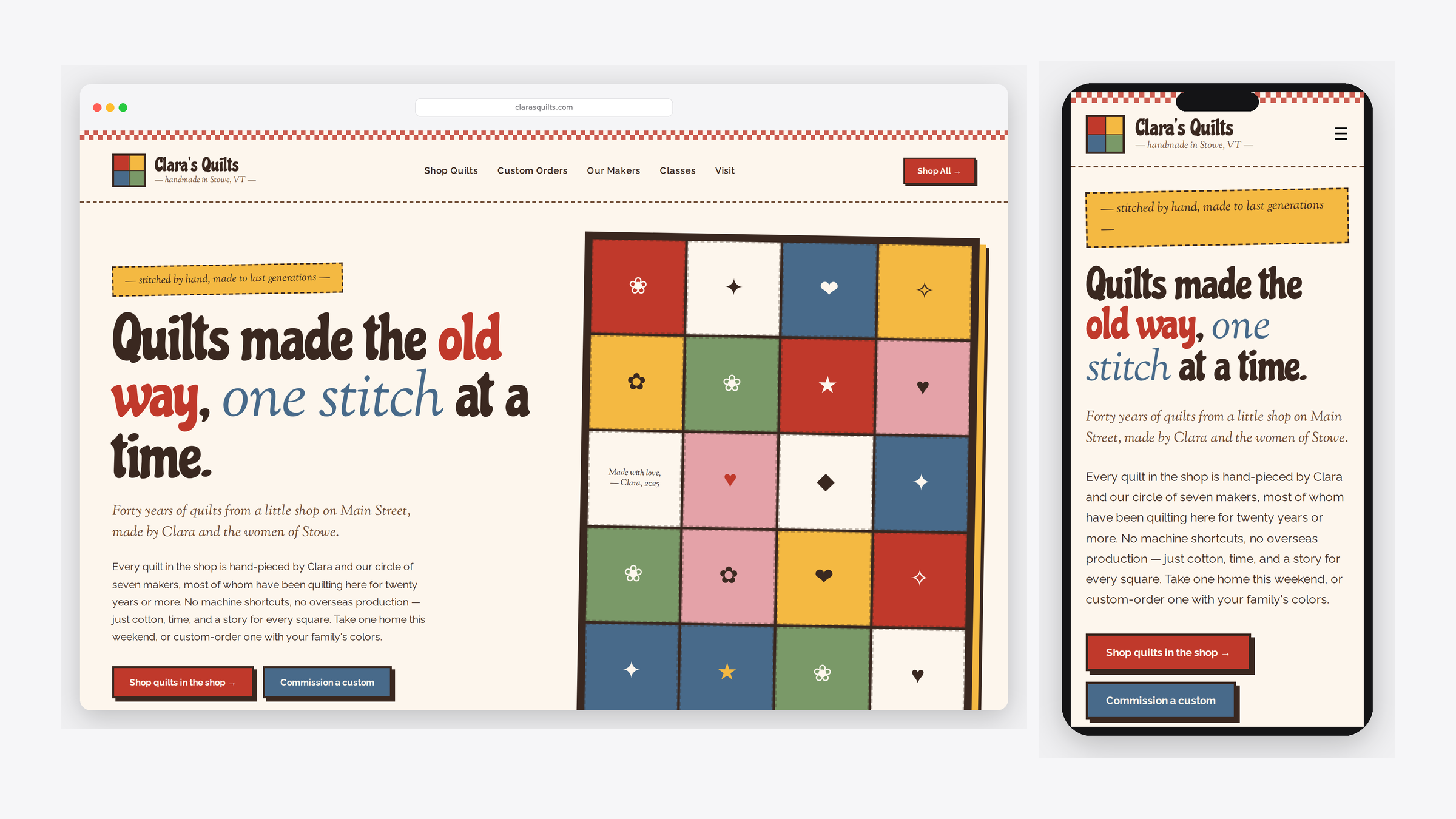 Clara's Quilts — Handmade quilts