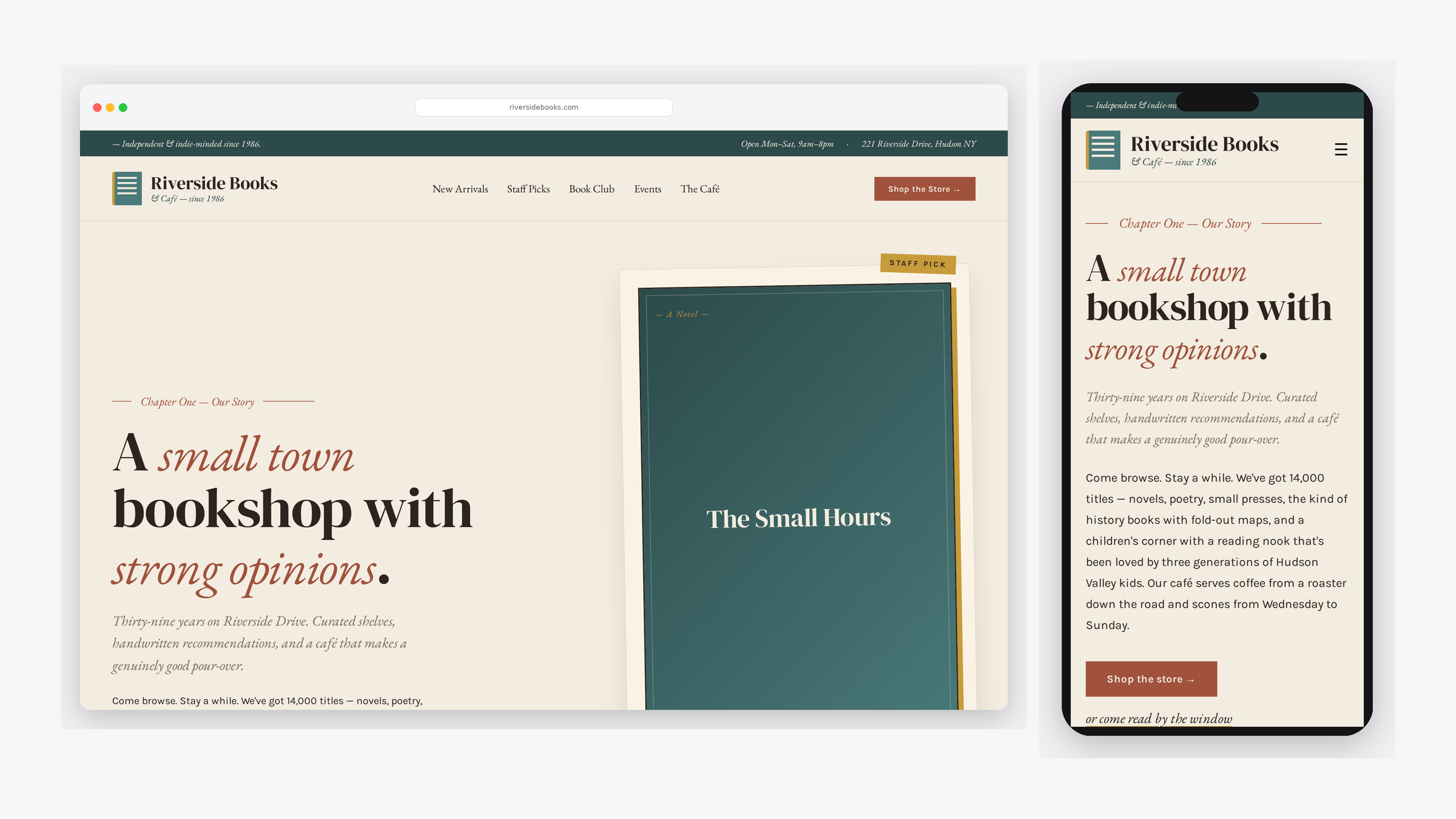 Riverside Books — Indie bookstore + café