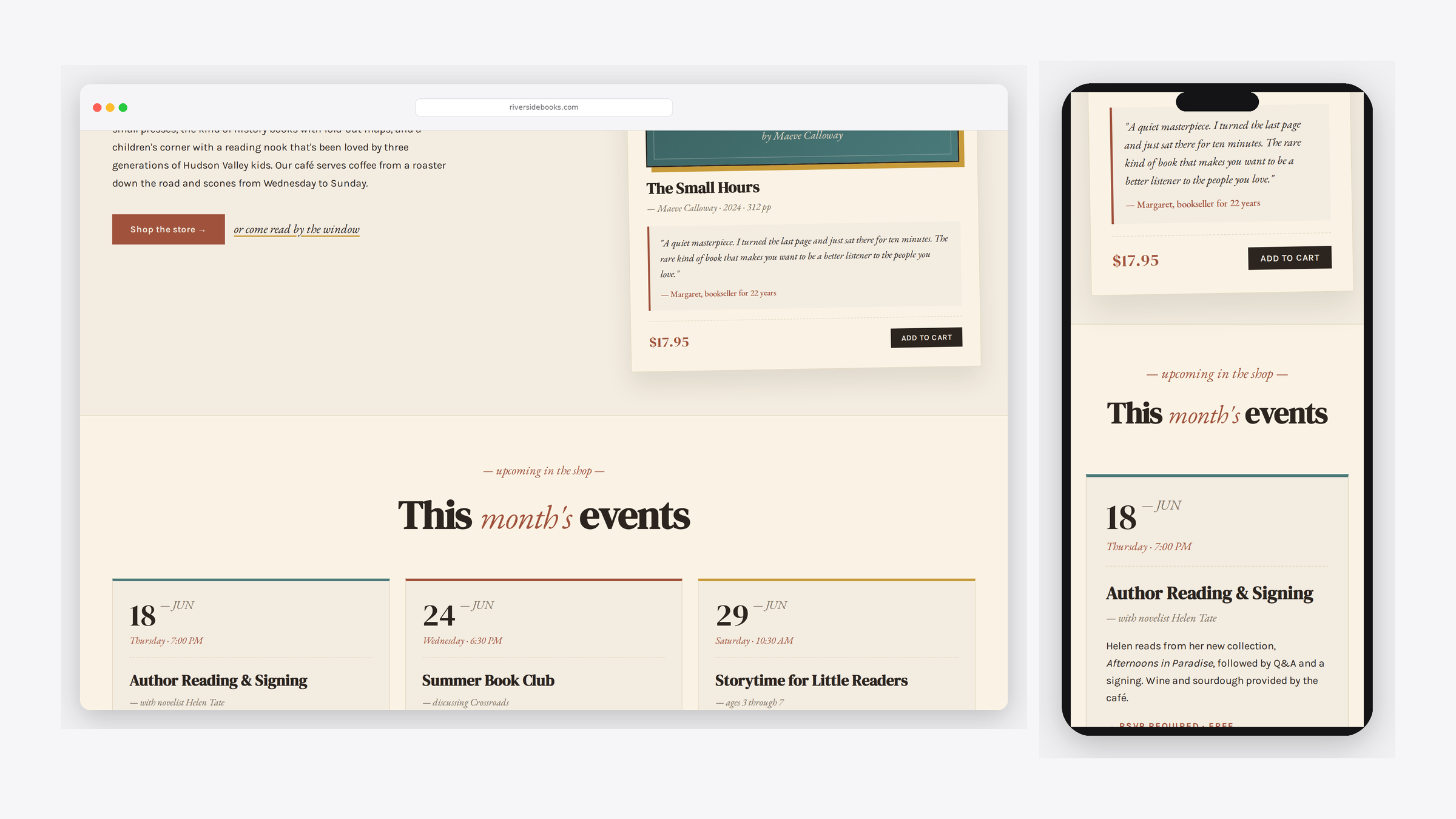 Riverside Books — scrolled detail view