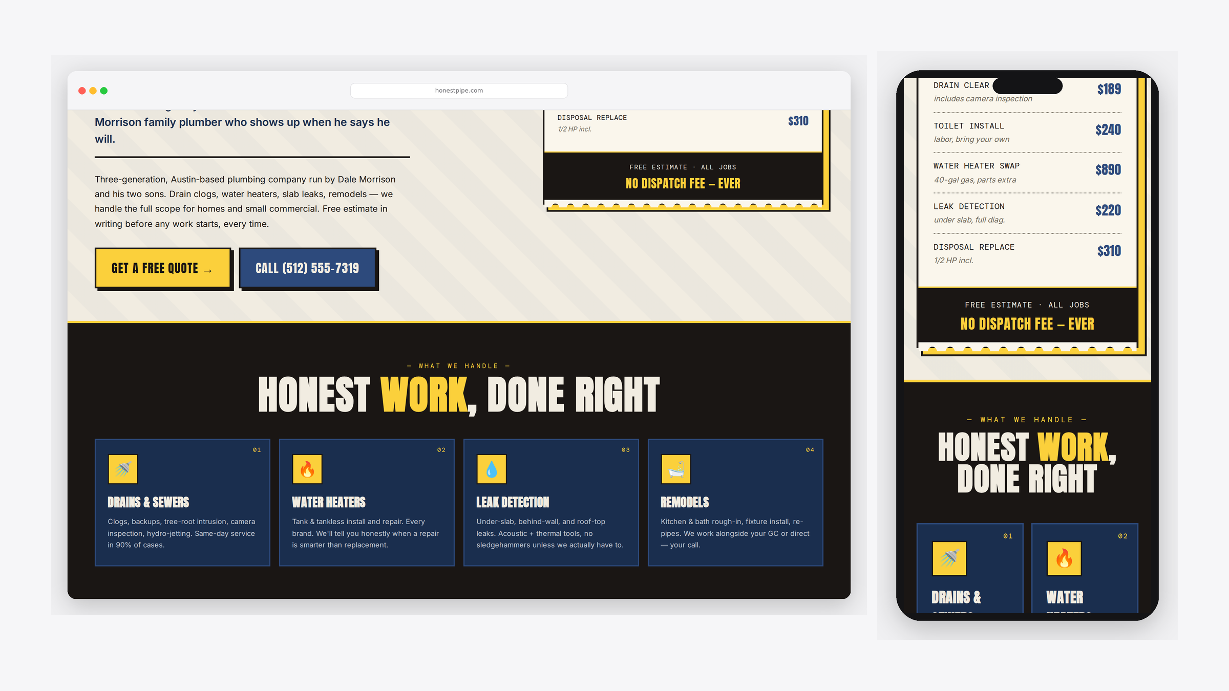 Honest Pipe — scrolled detail view