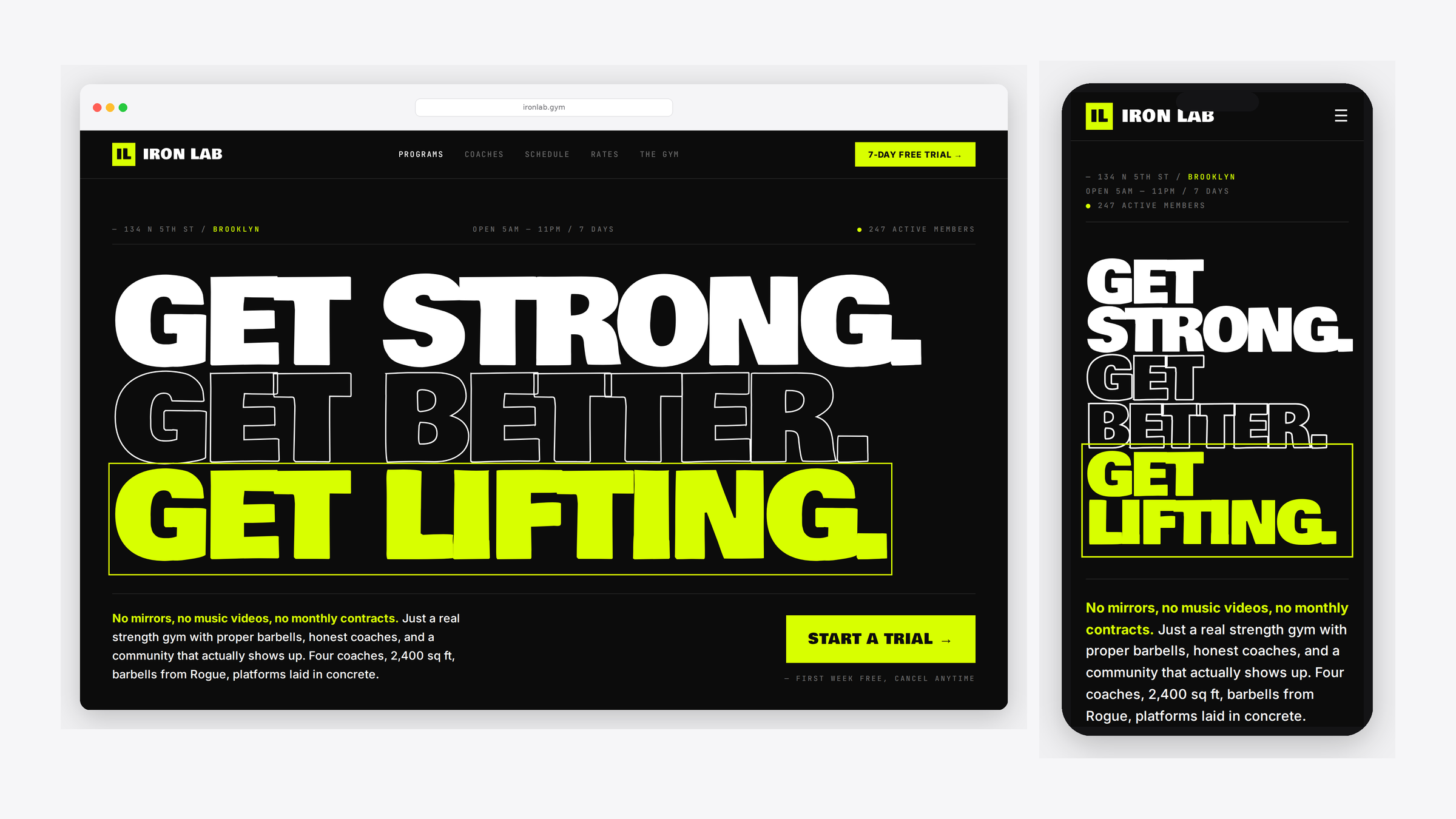 Iron Lab — Neighborhood strength gym