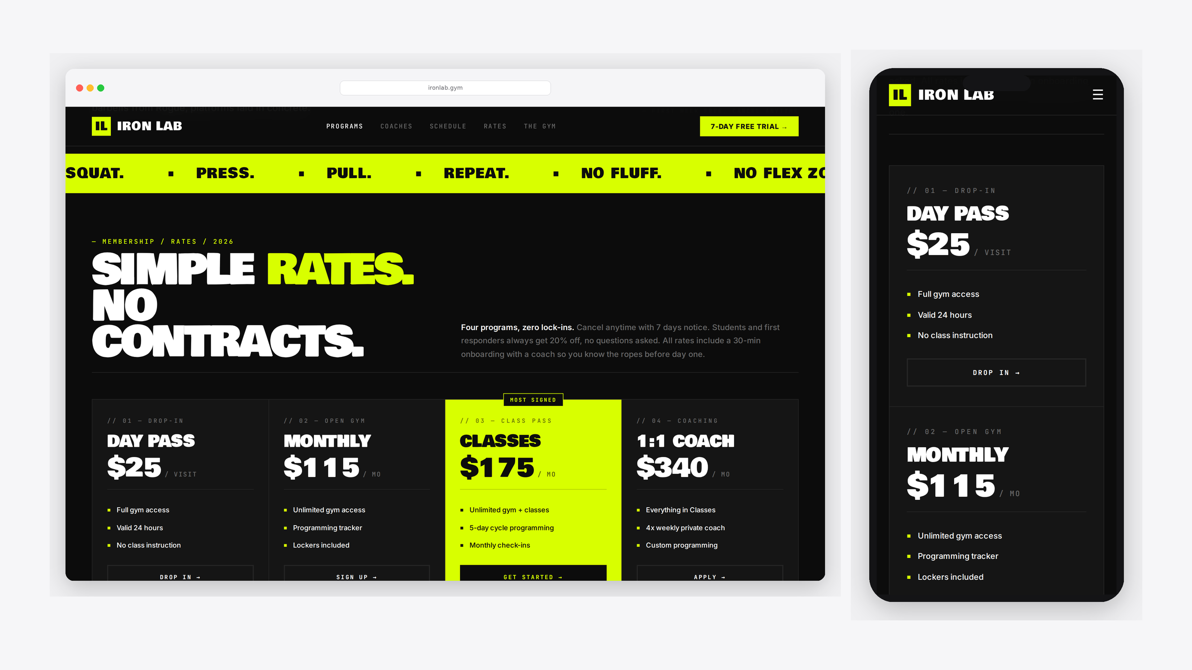 Iron Lab — scrolled detail view