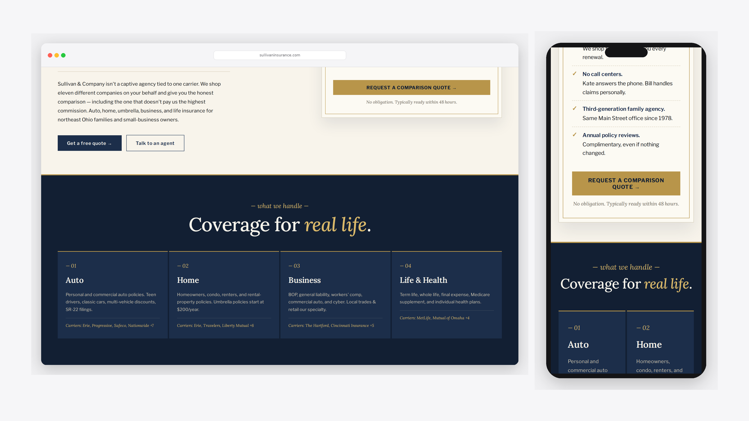 Sullivan & Co. — scrolled detail view