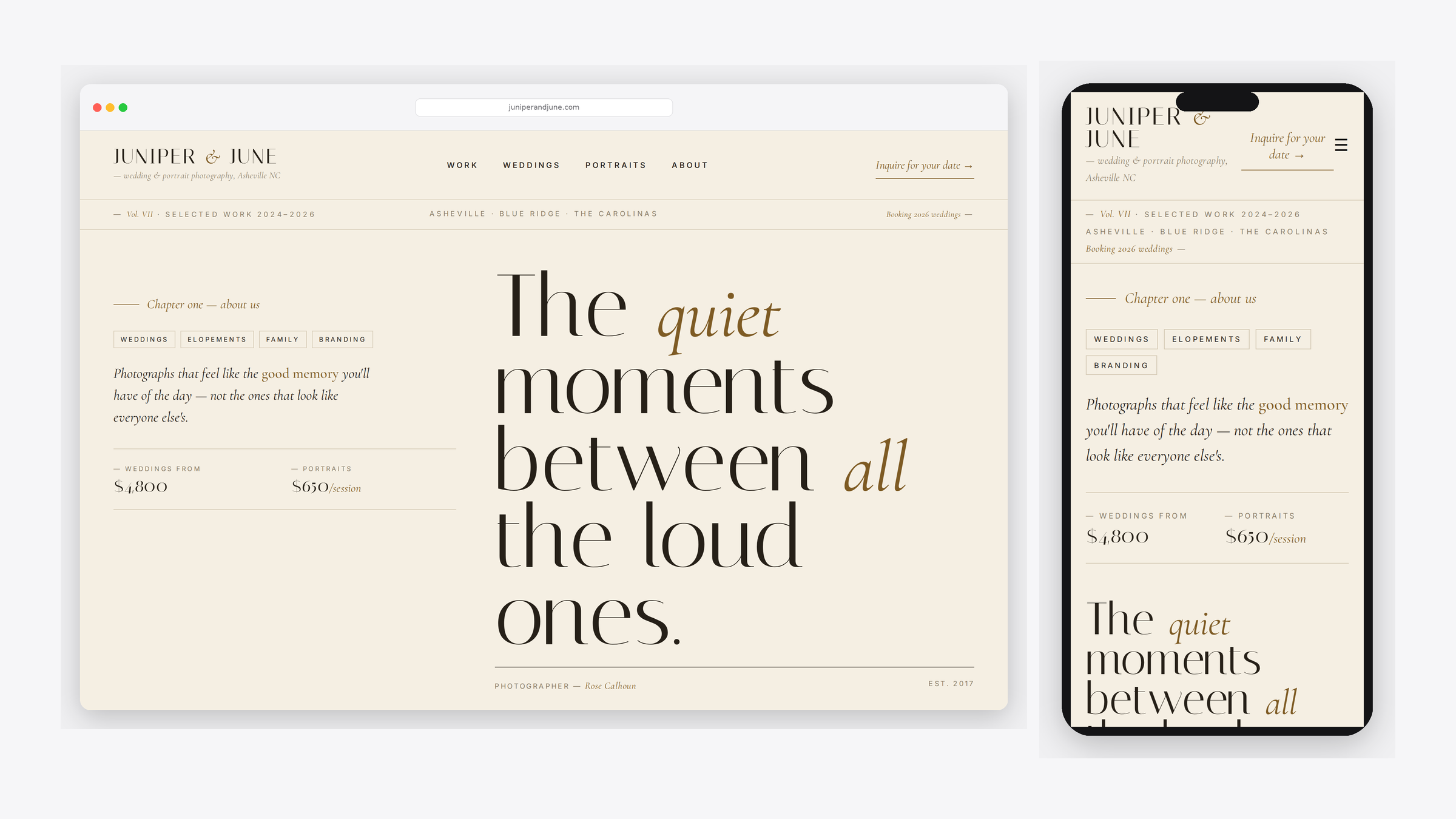 Juniper & June — Wedding photographer