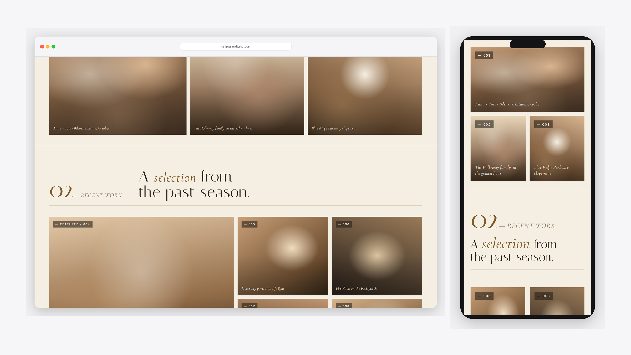 Juniper & June — scrolled detail view
