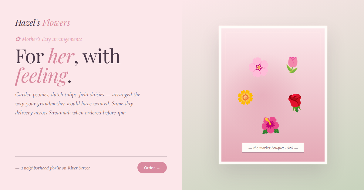 Hazel's Flowers — Facebook post
